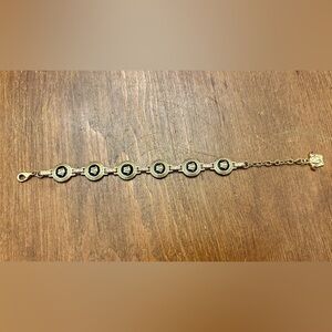 Authentic Versace Medusa Bracelet Gold Tone Black Enamel Greek 8” Made in Italy